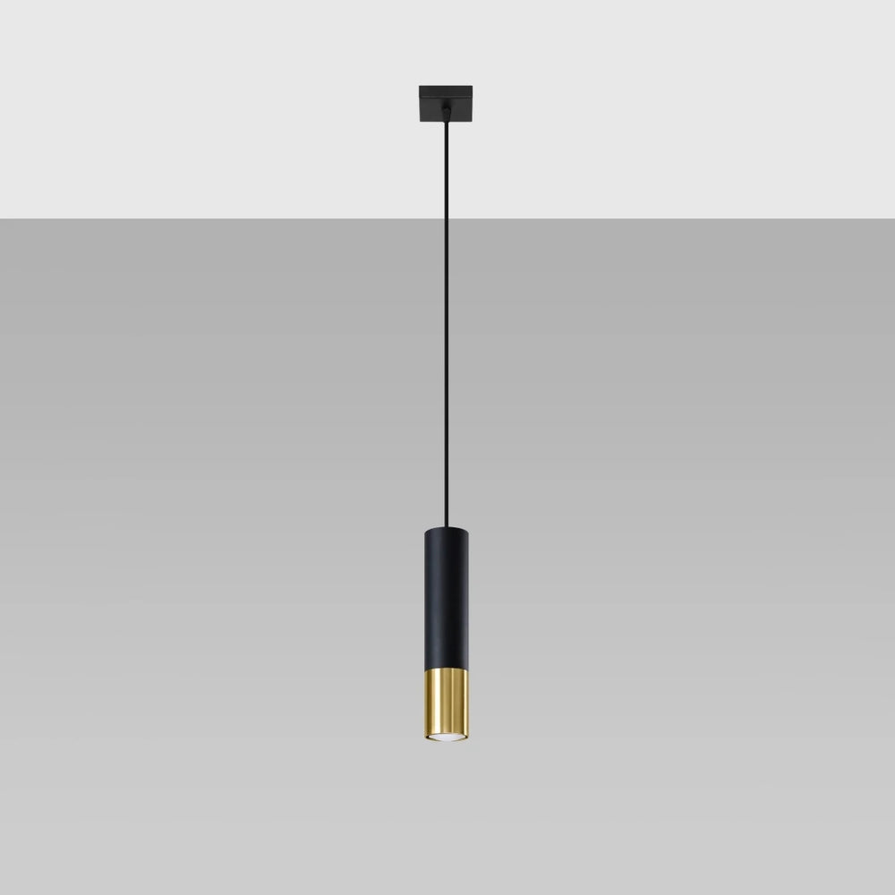 Sollux Lighting LED Hängeleuchte Schwarz Gold LOOPEZ, 1xGU10, Aluminium, IP20, 220-240V, CE RoHS