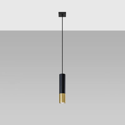 Sollux Lighting LED Hängeleuchte Schwarz Gold LOOPEZ, 1xGU10, Aluminium, IP20, 220-240V, CE RoHS
