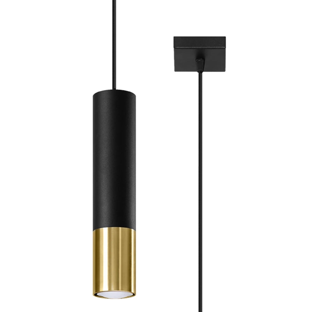 Sollux Lighting LED Hängeleuchte Schwarz Gold LOOPEZ, 1xGU10, Aluminium, IP20, 220-240V, CE RoHS