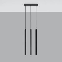 Lampada a sospensione LED Sollux Lighting Nera PASTELO, 3x portalampada G9, IP20, Alluminio, 220-240V, CE RoHS