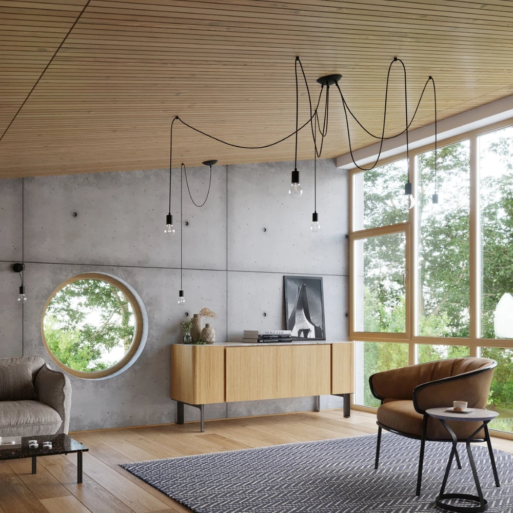 Sollux Lighting LED pendant lamp Edison 1 Black, 220-240V, IP20, 50W max, Aluminium and Steel, CE RoHS
