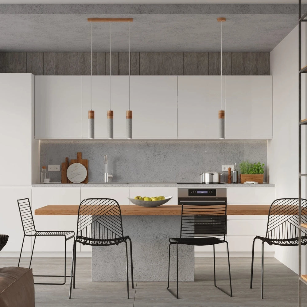 Suspension LED Sollux Lighting ZANE avec 3 douilles GU10, finition béton bois, IP20, certifiée CE RoHS