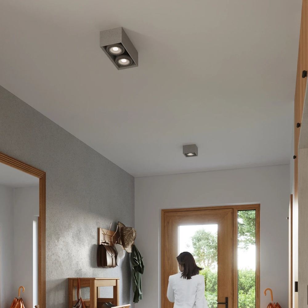 Sollux Lighting foco de techo LED QUATRO GU10 AR111, 220-240V, IP20, aluminio, gris, sin bombilla LED