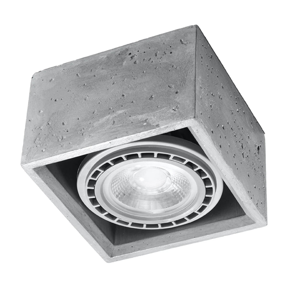 Sollux Lighting foco de techo LED QUATRO GU10 AR111, 220-240V, IP20, aluminio, gris, sin bombilla LED