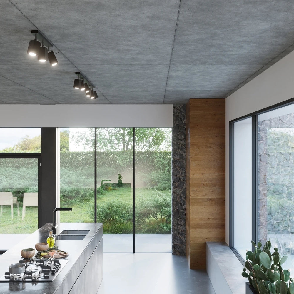 Sollux Lighting MERIDA projecteur LED de plafond Noir, 4xGU10, IP20, aluminium, CE RoHS, 220-240V