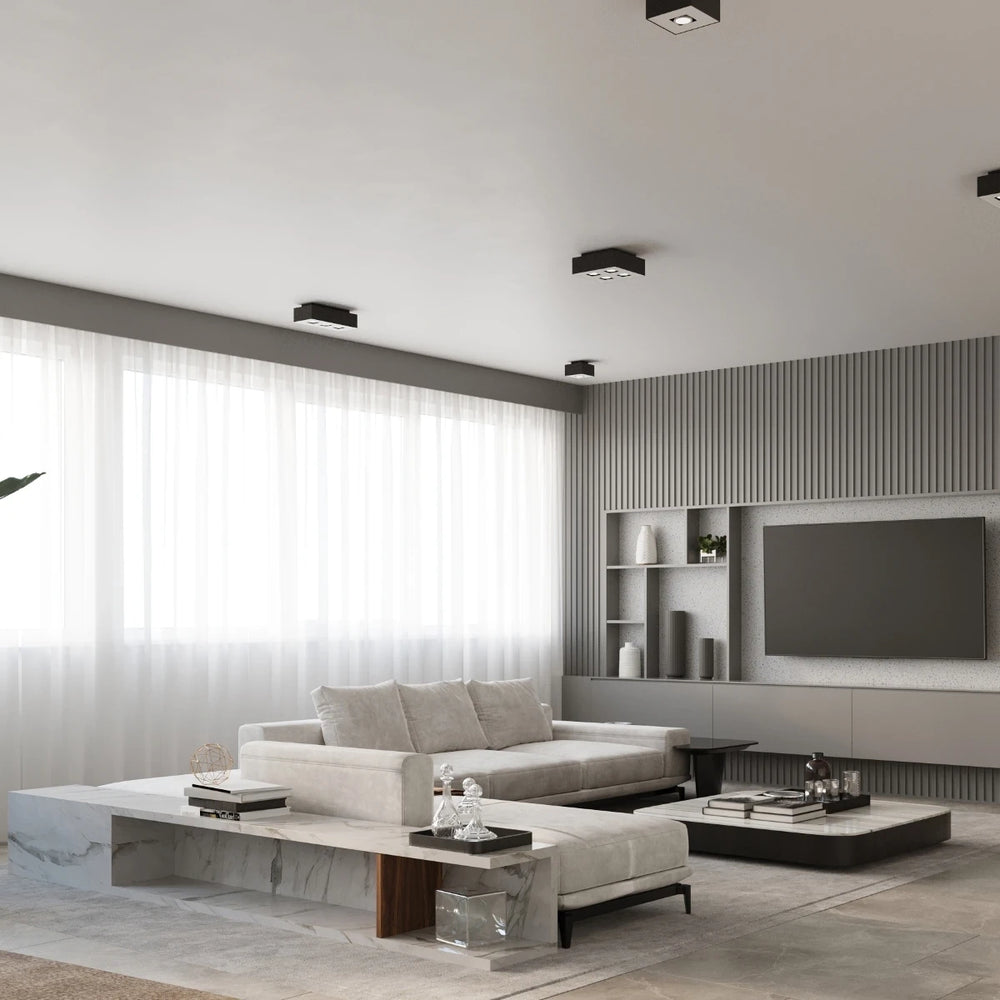 Sollux Lighting MONO 2 LED-Deckenstrahler Schwarz, IP20, Aluminium, 4x35W max, 220-240V, CE RoHS