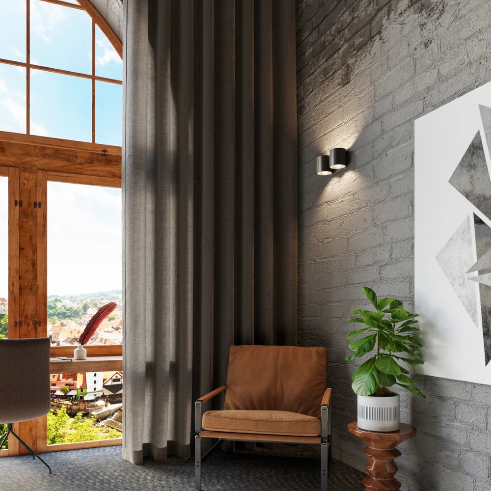 Sollux Lighting ORBIS 2 applique da parete Nera, compatibile LED, IP20, Alluminio, 220-240V, max 50W, CE RoHS