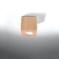 Sollux Lighting QUAD loftspot naturligt træ, GU10 fatning, IP20, 230V, 100x100mm