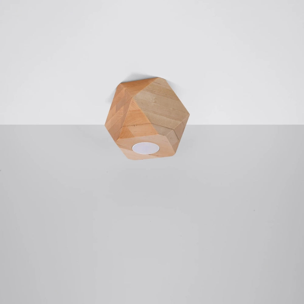 Sollux Lighting Woody 1 LED Deckenstrahler, Naturholz, IP20, 220-240V, CE RoHS, max 50W, flimmerfrei