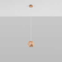 Sollux Lighting Woody suspension en bois naturel, compatible LED jusqu’à 50W, IP20, CE RoHS, finition or mat