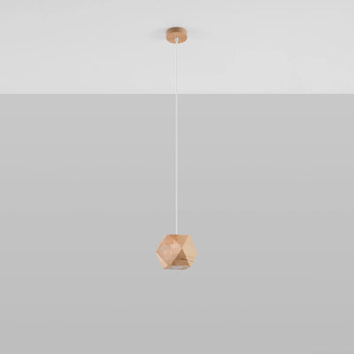 Sollux Lighting Woody hanglamp natuurlijk hout, LED compatibel tot 50W, IP20, CE RoHS, Mat Gouden afwerking