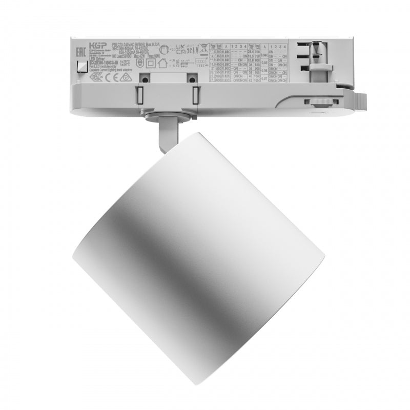 Spectrum ARTEMIDA Maxi Foco LED de Carril 12-42W 3000K 4500 lúmenes CRI>90 IP20 Blanco Trifásico