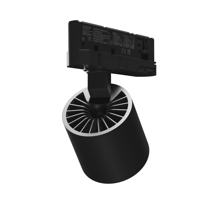 Spectrum ARTEMIDA MINI Spot LED sur rail 3-Phases 20W 3000K 230V 2300 lumens CRI>90 IP20 Noir