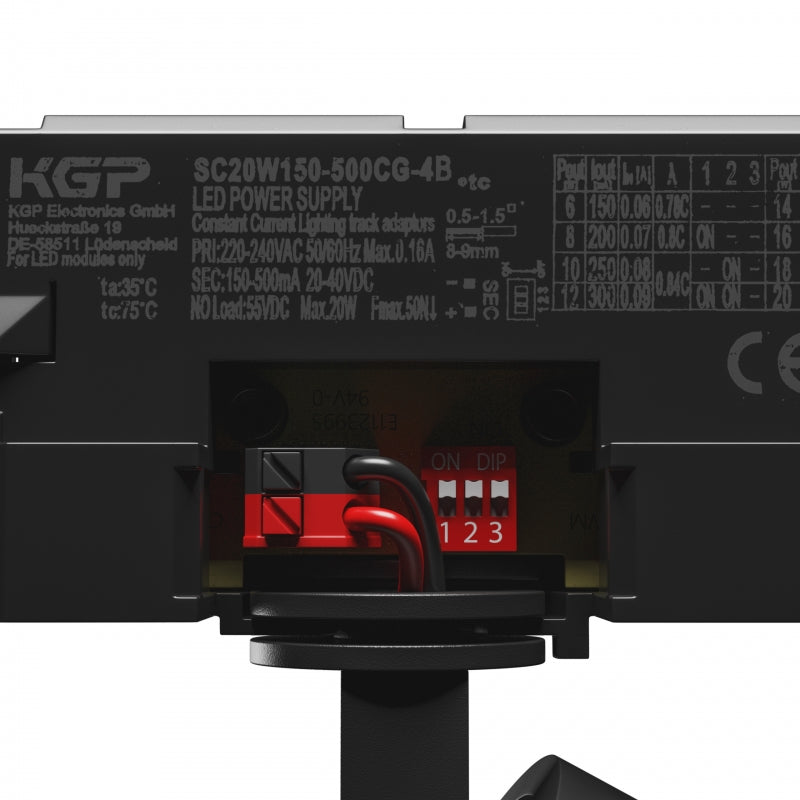 Spectrum ARTEMIDA MINI Projecteur LED sur Rail 3-Phases 20W 4000K CRI>90 230V IP20 Aluminium Noir