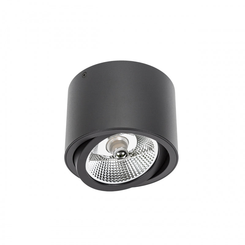 Spectrum CHLOE AR111 GU10 LED taklampa, IP20, rund justerbar svart aluminiumhölje, 20W max 250V