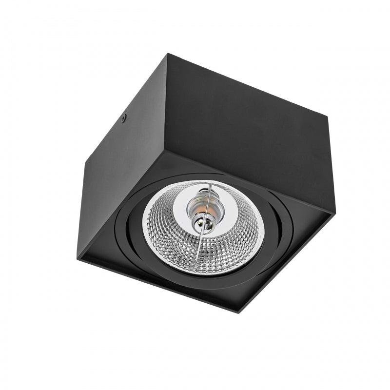Spectrum CHLOE AR111 GU10 surface-mounted LED luminaire, 20W max, IP20, Black aluminum ceiling light