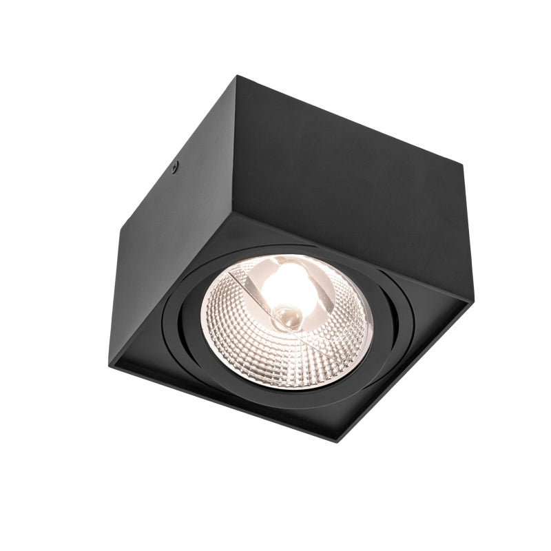 Spectrum CHLOE AR111 GU10 opbouw LED armatuur, 20W max, IP20, Zwarte aluminium plafondlamp