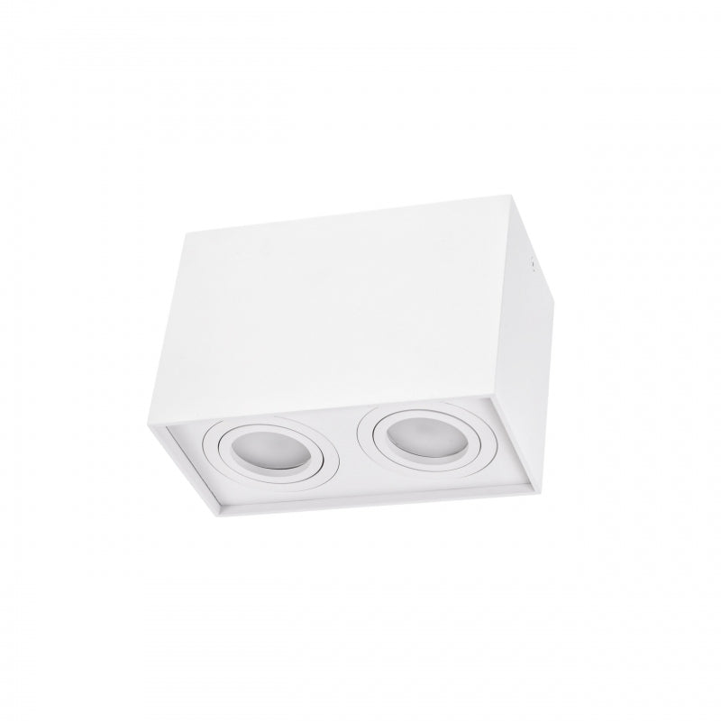 Spectrum CHLOE DUO White Rectangle Adjustable Ceiling Spot Light 2xGU10 Surface Mounted IP20 Indoor