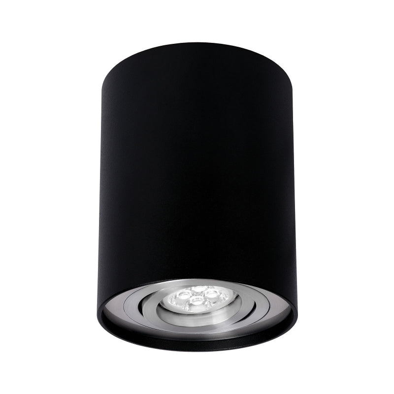 Spectrum CHLOE GU10 LED ceiling spotlight, IP20 Black Silver adjustable round, 250V max 10W, aluminum