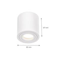 Spectrum CHLOE GU10 ytmonterad takarmatur, Vit, IP65, Aluminium Glas, 250V, 90x97mm