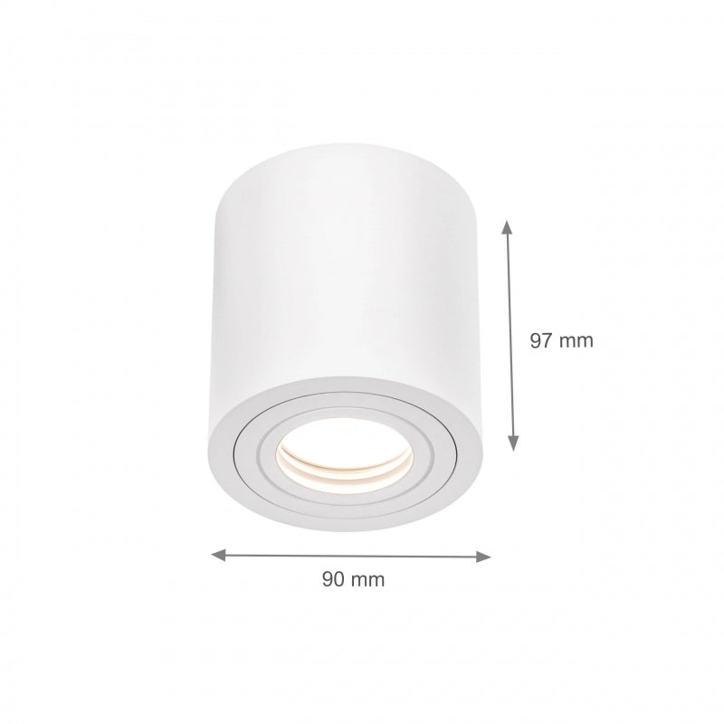 Spectrum CHLOE GU10 ytmonterad takarmatur, Vit, IP65, Aluminium Glas, 250V, 90x97mm