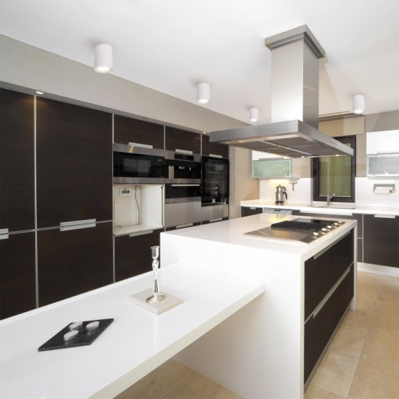 Spectrum CHLOE GU10 Opbouw LED Spot, IP20, 250V, Verstelbare Ronde Witte Aluminium Behuizing