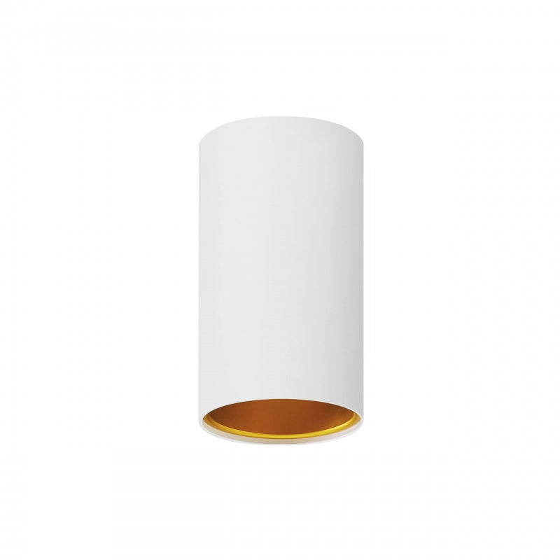 Spectrum CHLOE GU10 opbouw LED spot, Witte Gouden buis, IP20, 250V, aluminium behuizing, indoor plafondlamp