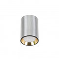 Spectrum CHLOE MINI GU10 utanpåliggande taklampa, Silverfärgad kropp med Guld-ring och Svart kant, IP20