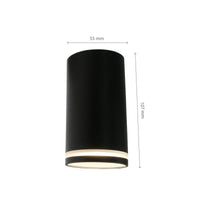 Spectrum CHLOE Mini Ring surface-mounted ceiling luminaire GU10 230V IP20 Black aluminum 55x107mm