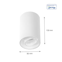 Spectrum CHLOE Spot GU10 LED Luz de Superficie IP20 Blanca Ajustable 50° Montaje en Techo 250V Aluminio