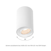 Spectrum CHLOE Spot GU10 LED Luz de Superficie IP20 Blanca Ajustable 50° Montaje en Techo 250V Aluminio