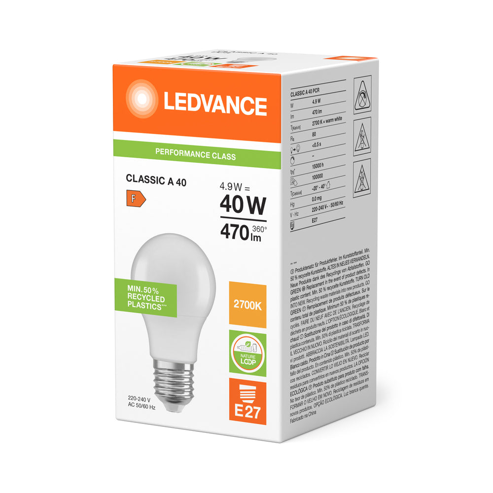 Lampadina Spectrum Classic LED E27 4.9W 2700K 470 lumen bianco caldo sostituisce incandescente 40W