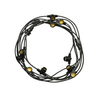 Spectrum GARLAND 5M hangende LED-lichtslinger, 10xE27 fittingen, IP44 buiten en binnen gebruik, Zwarte behuizing