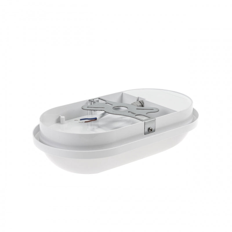 Spectrum LED 20W IP54 230V oval ceiling lamp with PIR sensor 4000K 2300 lumens White housing