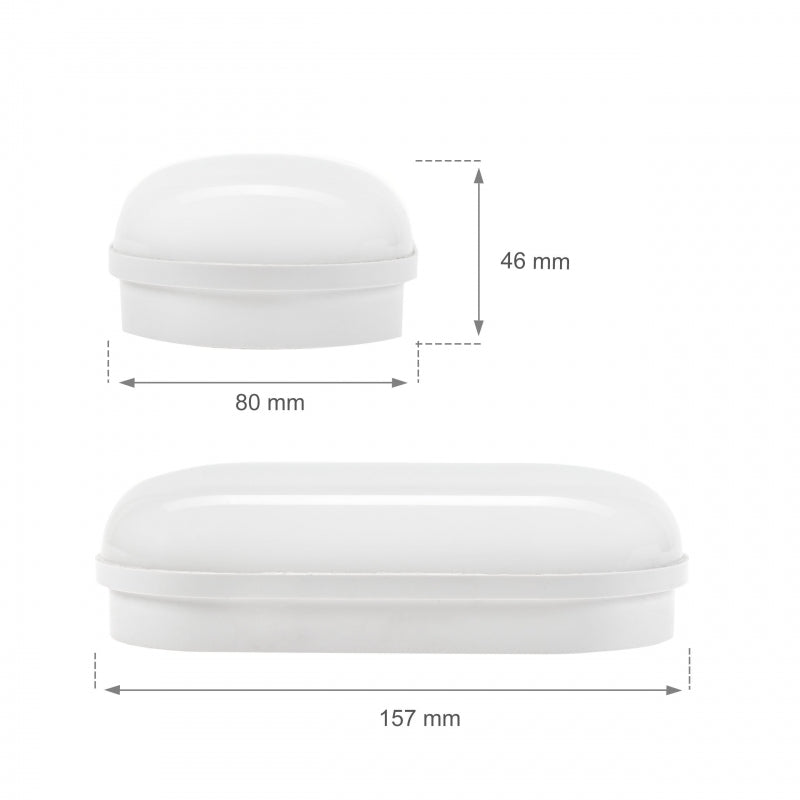 Spectrum LED 8W Oval Taklampa IP54 230V 4000K Neutralvit 820 lumen Polykarbonathus