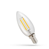 Vela LED Spectrum C35 E14 230V 1W COG 2700K Blanco Cálido Vidrio Transparente 110 lúmenes No Regulable Interior