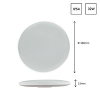 Spectrum LED plafondlamp 32W 6000K 230V IP54 rond Wit Zwart 3450 lumen 115° bundel opbouw