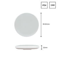 Plafoniera LED Spectrum Nymphea 24W 6000K 230V IP54 2850 lumen Ø320mm Bianco Nero rotonda