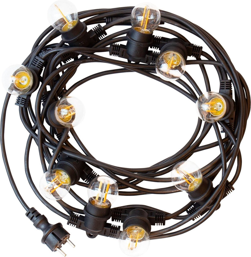 Spectrum LED feestverlichting lichtsnoer 5m met 10x E27 fittingen, decoratieve buitenverlichting, optionele LED lampen