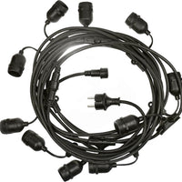 Spectrum LED feestverlichting lichtsnoer 5m met 10x E27 fittingen, decoratieve buitenverlichting, optionele LED lampen
