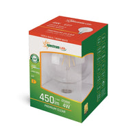 Bombilla Esférica LED Spectrum G95 Filamento COG E27 230V 4W 2700K Blanco Cálido 450 lúmenes Vidrio Transparente