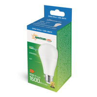 Spectrum LED GLS A65 pære E27 15W 230V 6000K kold hvid 1600 lumen 270° ikke dæmpbar indendørs belysning