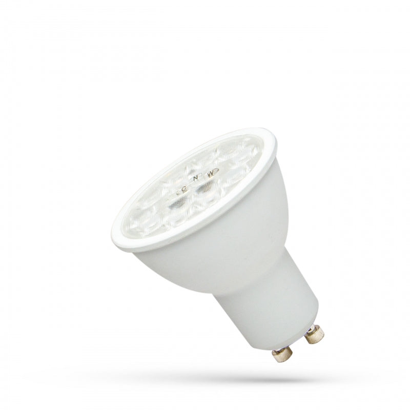 Spectrum LED GU10 Lampe 230V 6W CCT 6000K 550 Lumen 38° Abstrahlwinkel Weißes Gehäuse CRI 80 Nicht dimmbar