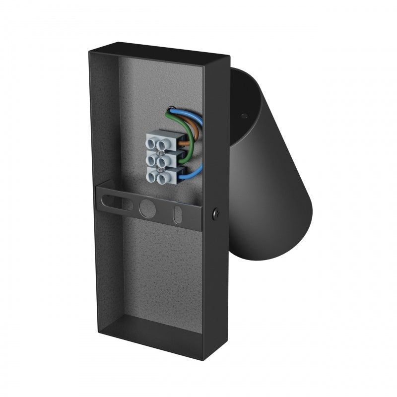 Spectrum LED GU10 wandlamp, opbouw, 230V IP20 Zwart aluminium rond 55x100mm voor binnenverlichting