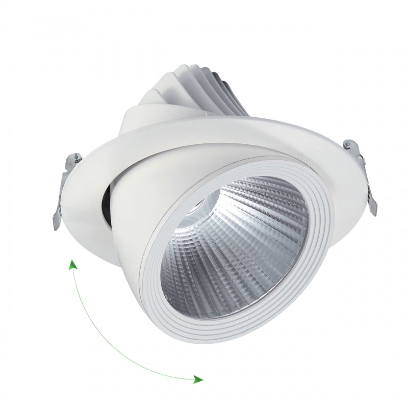 Faretto incassato Spectrum LED SILENA 2 40W 230V 4000K 5000 lumen CRI 80 50° Bianco IP20 alluminio