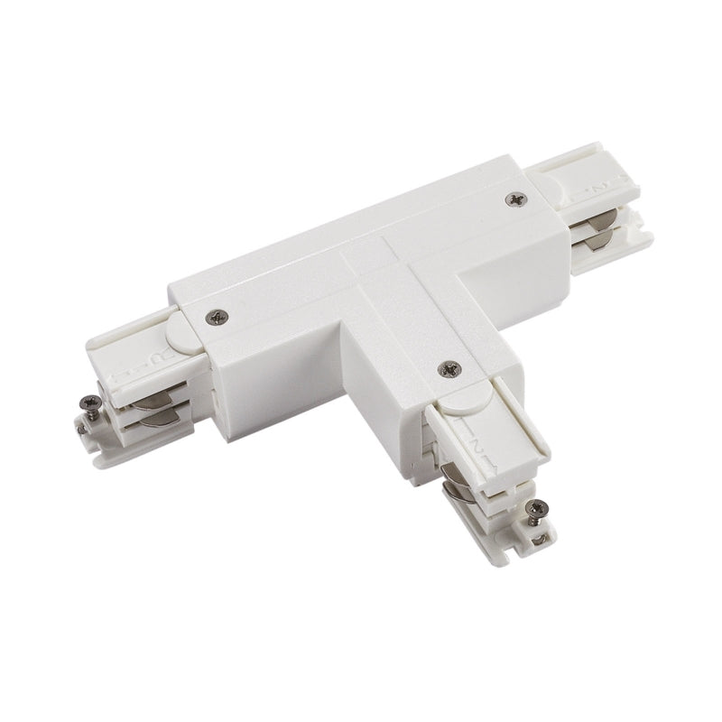 Spectrum LED Stromschienenverbinder T2 links, 230V, IP20, Aluminiumgehäuse, weiße Ausführung, Decken- oder Pendelmontage