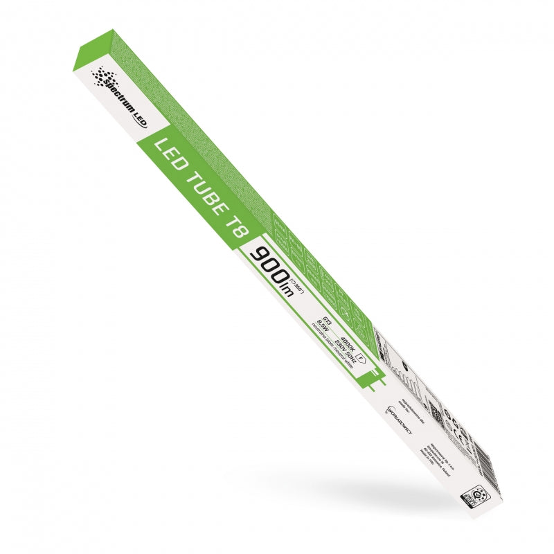 Spectrum LED Röhre T8 8.5W 230V 4000K Neutralweiß 900 Lumen G13 600mm Glas Innenbeleuchtung