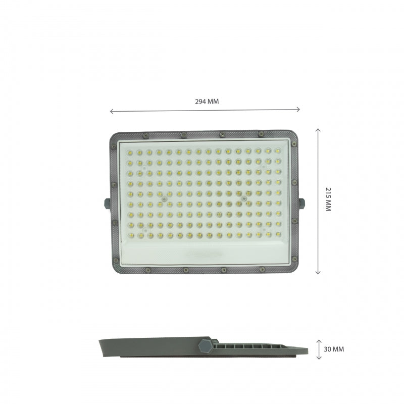 Spectrum NOCTIS MAX LED projektør 100W 6500K 8600 lumen 230V IP65 IK08 85° Grå udendørs belysning