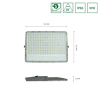Spectrum NOCTIS MAX LED Strålkastare 150W 6500K 14000 lumen 230V IP65 IK08 85° Strålvinkel Grå Hölje Utomhus