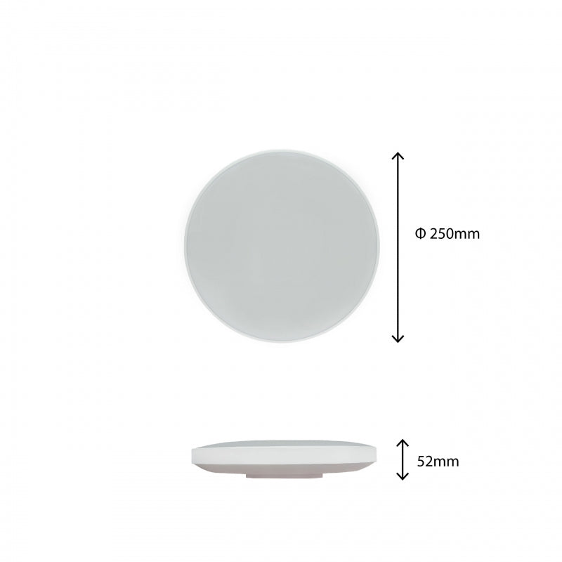 Spectrum NYMPHEA LED Deckenleuchte 18W 3000K 230V IP54 rund Weiß Schwarz 1950 Lumen 115° Aufputz